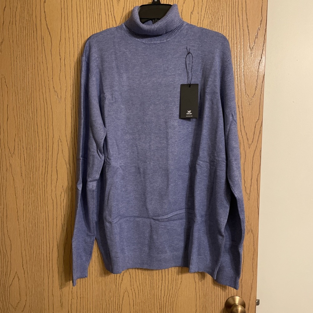 XRAY Men's Turtleneck Sweater Heather‎ Blue Size 2XL